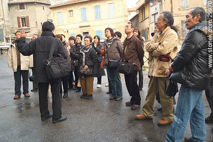 Chinese turists in Arles - Region of Provence-Alpes-Côte d'Azur - FRANCE. Photo #29970