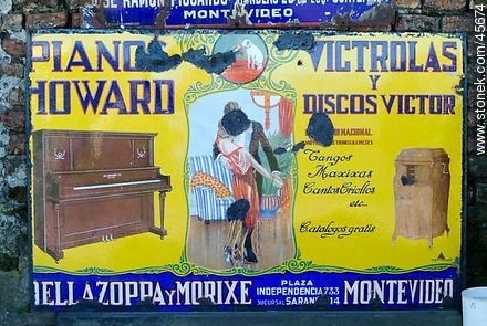 Old enamel advertising sheet. - Department of Canelones - URUGUAY. Photo #45674
