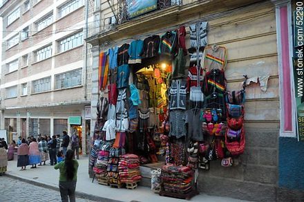 Shop selling souvenirs and typical clothing - Bolivia - Others in SOUTH AMERICA. Photo #52290