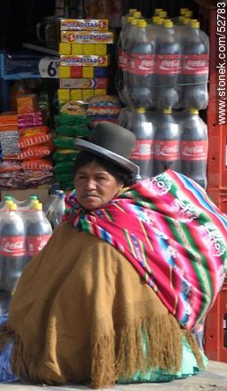 Bolivian chola in a warehouse in El Alto - Bolivia - Others in SOUTH AMERICA. Photo #52783