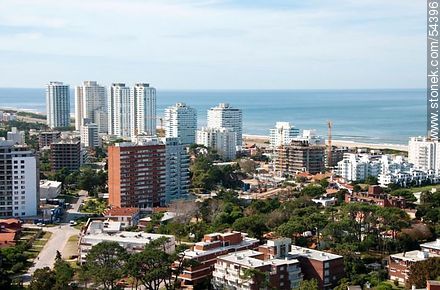 Aerial view of the buildings on Playa Brava - Punta del Este and its near resorts - URUGUAY. Photo #54396