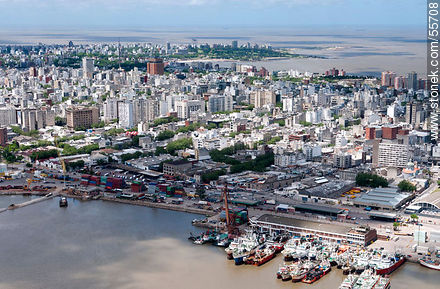 Puerto, Centro y Punta Carretas from the air - Department of Montevideo - URUGUAY. Photo #55708