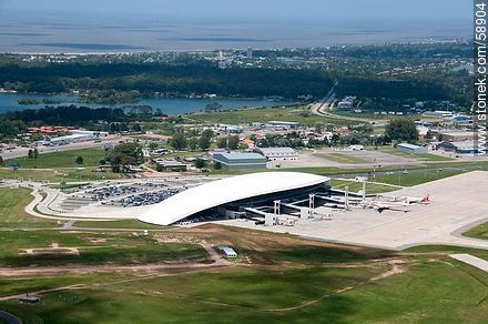 Aerial view of International  Carrasco Airport (2012).  - Department of Canelones - URUGUAY. Photo #58904