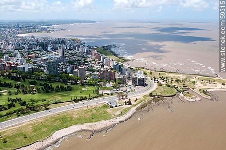 Aerial view of the Rambla Wilson and Boulevard Artigas - Department of Montevideo - URUGUAY. Photo #59315