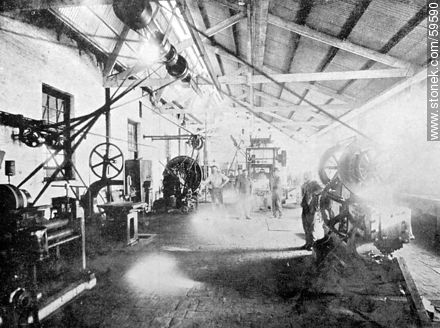 Fábrica Liebig, Taller mecánico, 1909. Fray Bentos, Río Negro -  - URUGUAY. Foto No. 59590