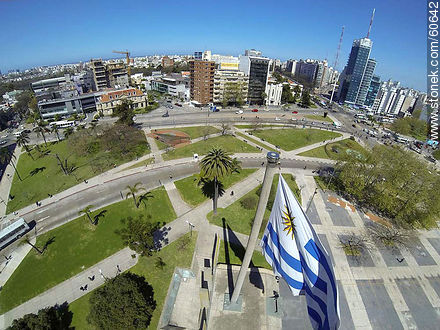 Uruguayan Flag from high in Tres Cruces - Department of Montevideo - URUGUAY. Photo #60642