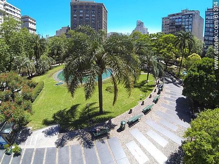 Foto aérea de la Plaza Fabini  - Departamento de Montevideo - URUGUAY. Foto No. 61314