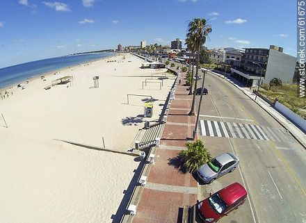 Aerial photo of the boardwalk and beach of Piriápolis - Department of Maldonado - URUGUAY. Photo #61675