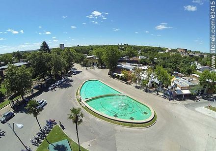 Aerial photo. Fountain in Garibaldi Avenue - Durazno - URUGUAY. Photo #63415