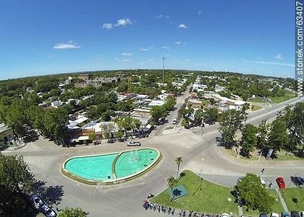 Aerial photo. Fountain in Garibaldi Avenue - Durazno - URUGUAY. Photo #63407
