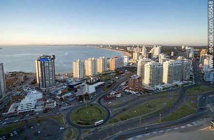 Aerial view of buildings of the ramblas of beaches Mansa and Brava - Punta del Este and its near resorts - URUGUAY. Photo #65648
