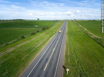 Aerial view of Route 2 in the department of Soriano - Soriano - URUGUAY. Photo #65673