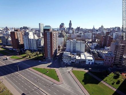 Aerial view of the rambla and Andes and Maldonado street - Department of Montevideo - URUGUAY. Photo #65695
