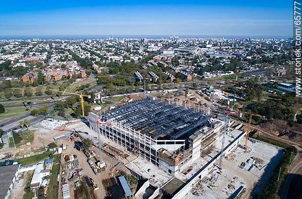 Foto aérea de la construcción del Antel Arena. Mayo 2017 - Departamento de Montevideo - URUGUAY. Foto No. 65777