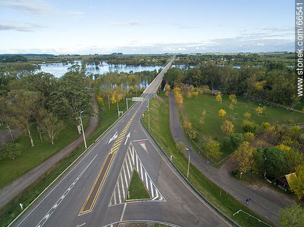 Aerial view of Route 5 leaving the city - Tacuarembo - URUGUAY. Photo #66541