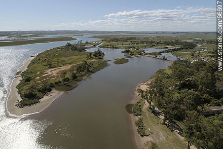 Aerial view of wetlands of Arroyo Maldonado - Punta del Este and its near resorts - URUGUAY. Photo #66697