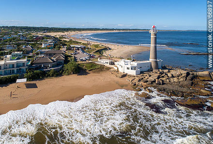 Aerial view of the spa and the lighthouse - Punta del Este and its near resorts - URUGUAY. Photo #66897