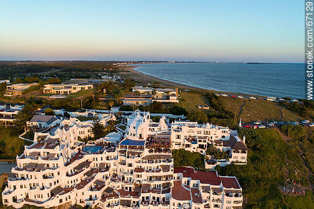 Aerial view of the Casapueblo Hotel in Punta Ballena - Punta del Este and its near resorts - URUGUAY. Photo #67129