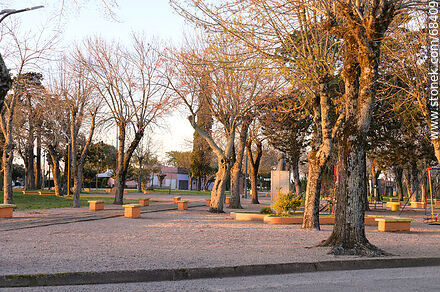 Plaza de Ituzaingó al atardecer - Departamento de San José - URUGUAY. Foto No. 68409
