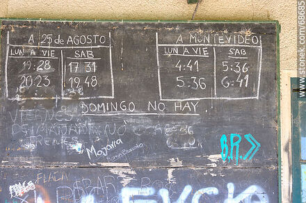 Old train station. Train schedules - Department of Canelones - URUGUAY. Photo #68685