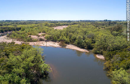 Aerial view of the route 7 bridge over the Santa Lucia River - Department of Florida - URUGUAY. Photo #69914