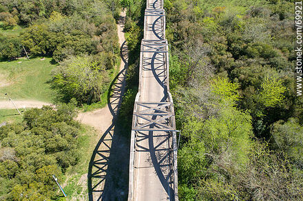 Aerial view of the route 7 bridge over the Santa Lucia River - Department of Florida - URUGUAY. Photo #69921