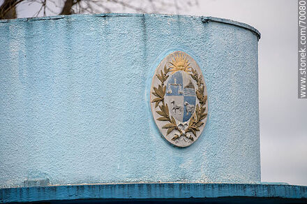 Uruguayan coat of arms on a police sentry box - Department of Treinta y Tres - URUGUAY. Photo #70080