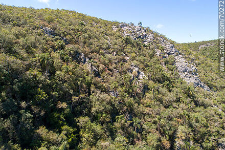 Vista aérea de un sector de la Quebrada de los Cuervos - Departamento de Treinta y Tres - URUGUAY. Foto No. 70272