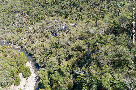 Vista aérea de un sector de la Quebrada de los Cuervos - Departamento de Treinta y Tres - URUGUAY. Foto No. 70239