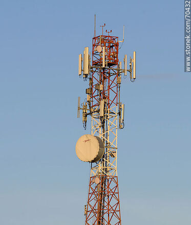 Tower with telephone and microwave antennas -  - MORE IMAGES. Photo #70432