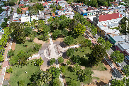Aerial view of Tomás Berreta Square and the town - Department of Canelones - URUGUAY. Photo #70551