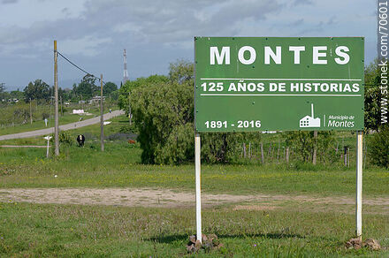 Montes entrance sign - Department of Canelones - URUGUAY. Photo #70601
