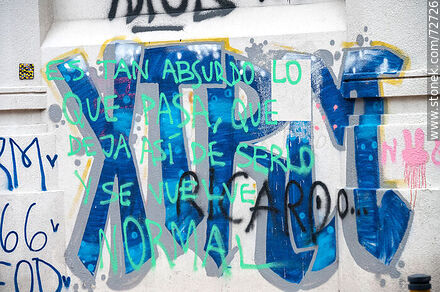 Grafitis en paredes de la Ciudad Vieja - Departamento de Montevideo - URUGUAY. Foto No. 72726