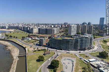 Aerial view of Rambla Armenia, Forum building - Department of Montevideo - URUGUAY. Photo #73012