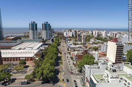 Vista aérea de las torres del World Trade Center Montevideo sobre la Av. L. A. de Herrera. Montevideo Shopping - Departamento de Montevideo - URUGUAY. Foto No. 73100