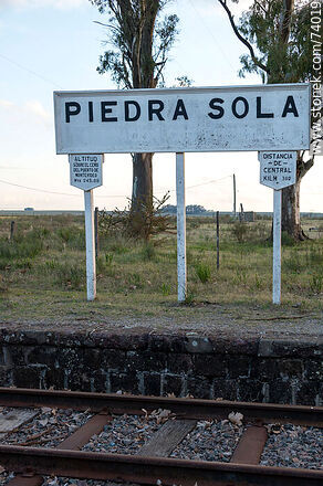 Piedra Sola Train Station Sign - Department of Paysandú - URUGUAY. Photo #74019