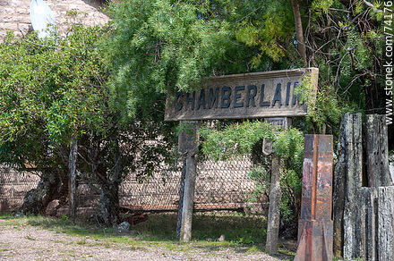 One of the station's signs under a molle - Tacuarembo - URUGUAY. Photo #74176