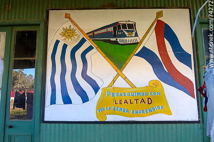 Fraile Muerto train station. Train reminder murals - Department of Cerro Largo - URUGUAY. Photo #74272
