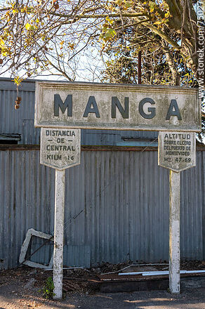Manga station sign - Department of Montevideo - URUGUAY. Photo #75027