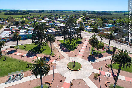 Aerial view of Santa Rosa square - Department of Canelones - URUGUAY. Photo #75227