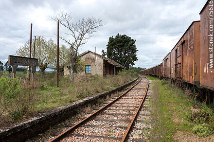 Freight wagons in front of Illescas railroad station - Department of Florida - URUGUAY. Photo #75616