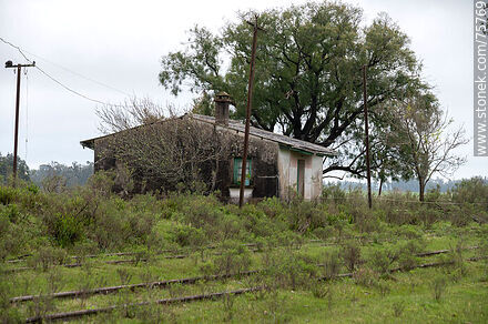 Antigua estación de trenes Elías Regules. Vías sin trenes por décadas - Departamento de Durazno - URUGUAY. Foto No. 75769