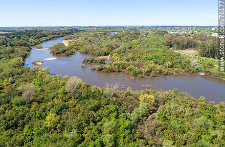 Aerial view of the Yí River - Durazno - URUGUAY. Photo #76177