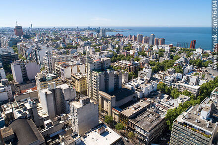 Aerial view of downtown Montevideo - Department of Montevideo - URUGUAY. Photo #76494