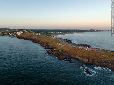 Aerial view of the end of Punta Ballena at sunset. - Punta del Este and its near resorts - URUGUAY. Photo #77075