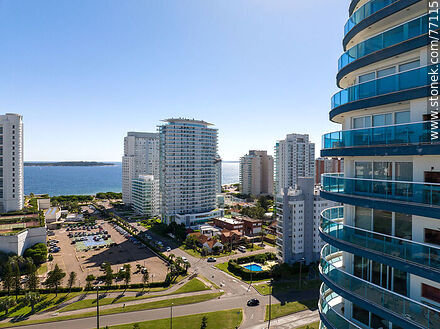Aerial view of Biarritz street towards the beach - Punta del Este and its near resorts - URUGUAY. Photo #77115