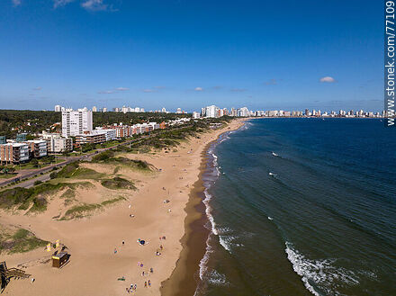Aerial view of Playa Mansa in the afternoon - Punta del Este and its near resorts - URUGUAY. Photo #77109