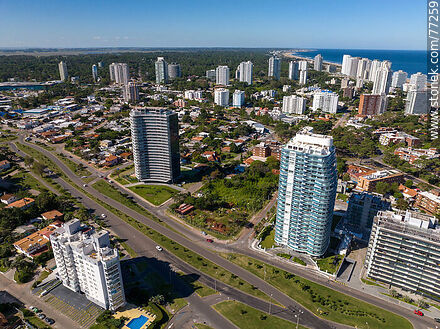 Aerial view of buildings on Artigas Avenue - Punta del Este and its near resorts - URUGUAY. Photo #77259
