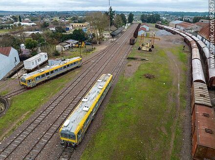 Aerial view of the Tacuarembó train station. “Buses