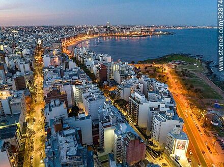 Aerial view of Trouville and Pocitos at sunset - Department of Montevideo - URUGUAY. Photo #82874